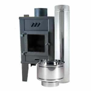 Oris Kit Calefactor de hierro con caños y sombrero en acero aluminizado